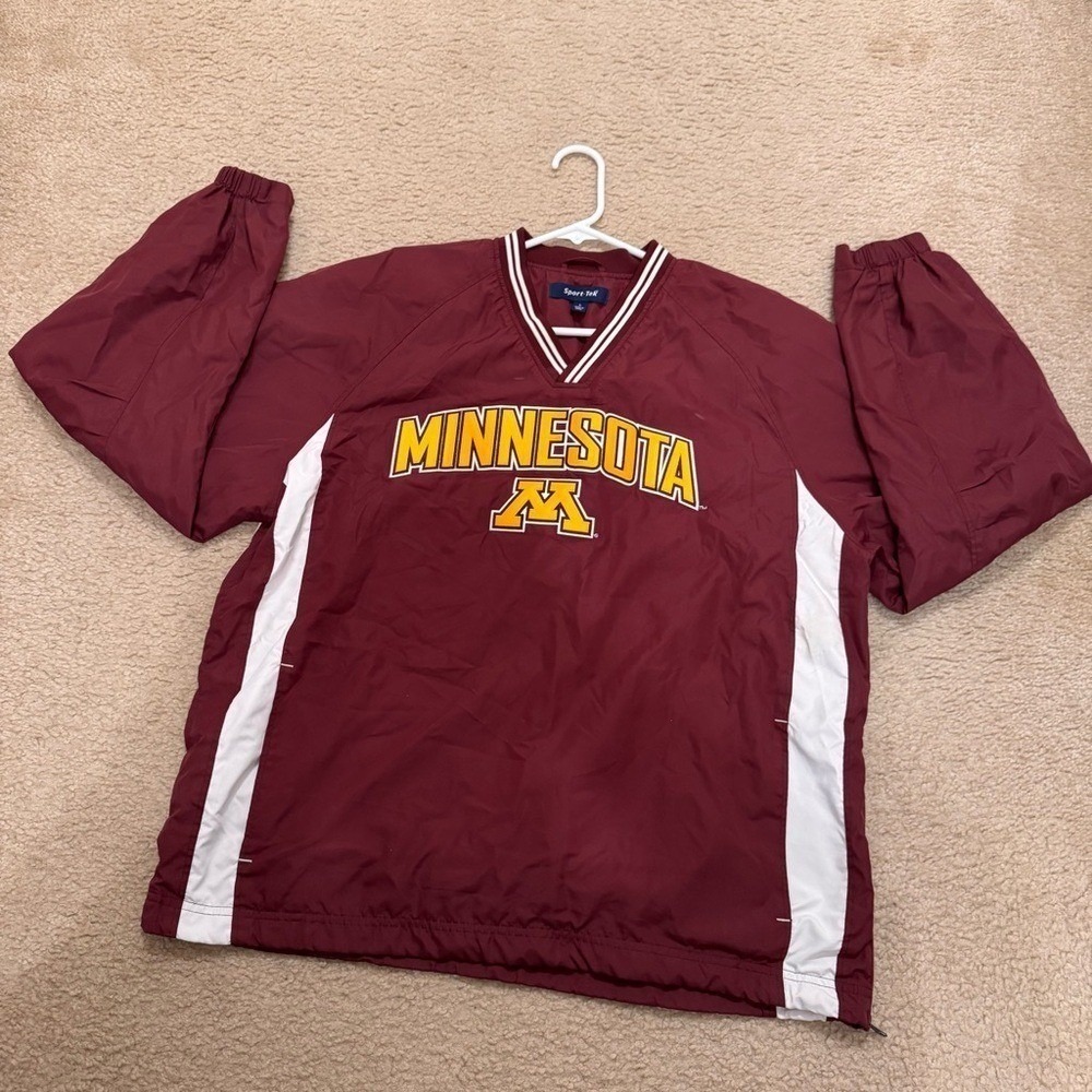 University of Minnesota Gophers Windbreaker Jacket Pullover College Sports Sz L - Picture 2 of 6